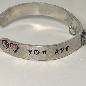 Unique Handcrafted Silver Heart Bracelet  “YOU ARE MY SOULMATE “